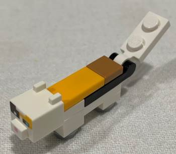 Lego Minecraft Cat Calico (Dark Azure and White Eyes) Brick Built