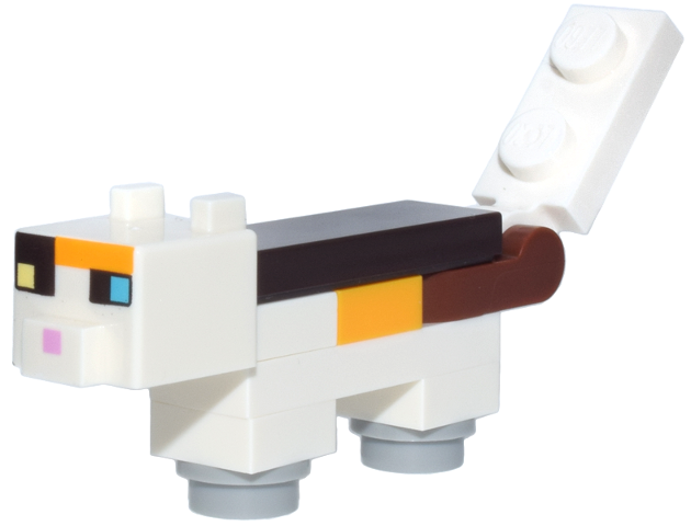 Lego Minecraft Cat Calico (Dark Azure and Bright Light Yellow Eyes)