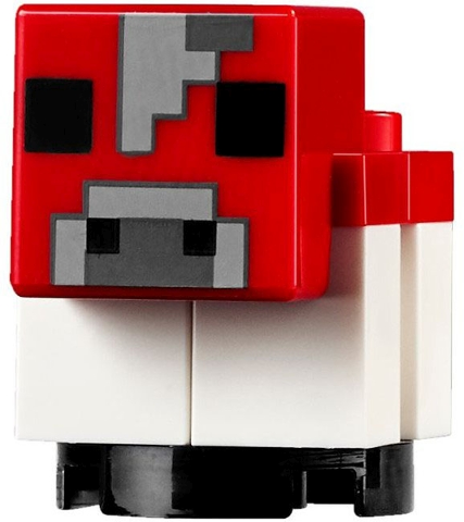 Lego Minecraft Cow Mooshroom Baby (Light Bluish Gray Forehead)