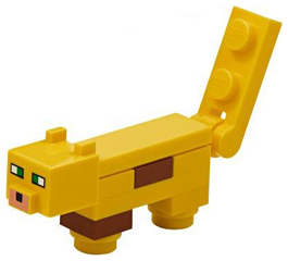 Lego Minecraft Ocelot (Yellow Plate, Round 1 x 1 Feet) Brick Built