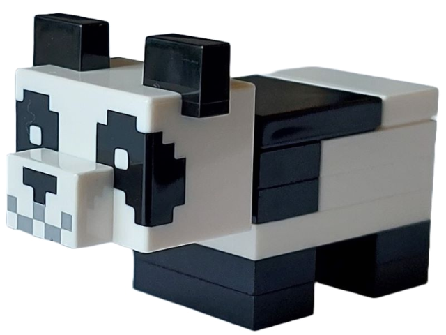 Lego Minecraft Panda Baby (White Plate with Bar Handle) Brick Built
