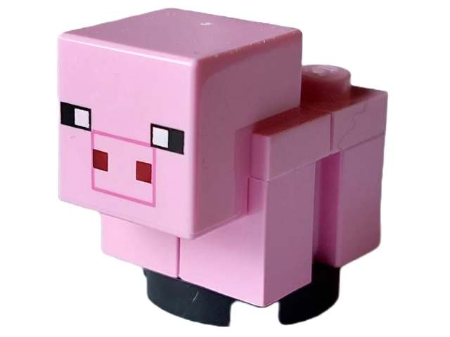 Lego Minecraft Pig Baby (Plain Snout with Dark Pink Outline)