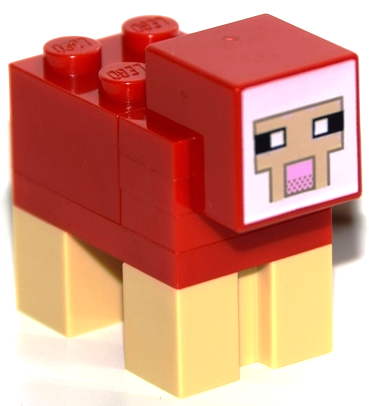 Lego Minecraft Sheep Red Brick Built