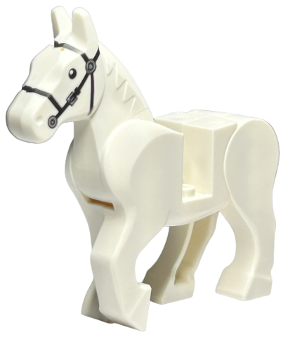 Lego White Horse Movable Legs