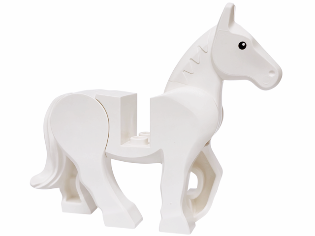 Lego White Horse Movable Legs