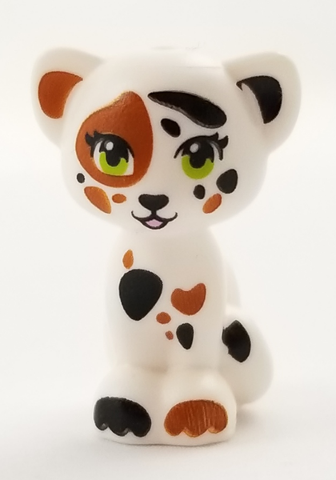 Lego White Cat Mini Doll Style Sitting