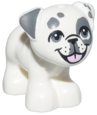 Lego White Dog Mini Doll Style Pug Standing