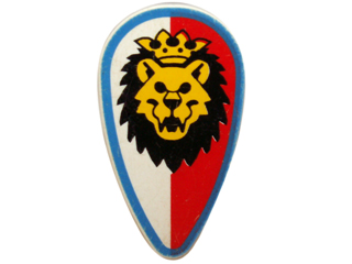 Lego White Shield Oval with Lion Head