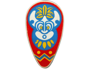 Lego White Shield Oval with Islanders Mask Pattern - stav jako nový