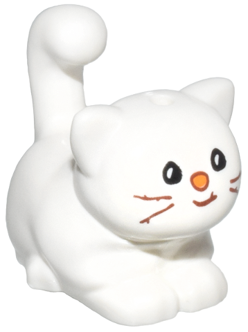Lego White Cat Mini Doll Style Large Sitting