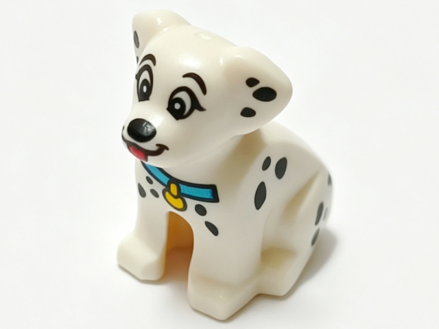 Lego White Dog Dalmatian Sitting with Black Eyes (Nový)