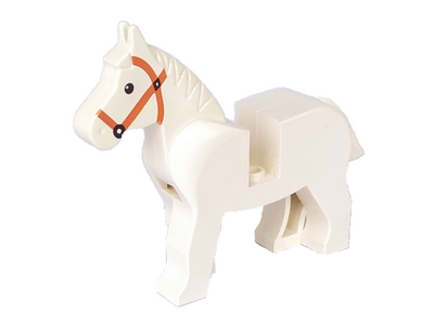 Lego White Horse with Black Eyes