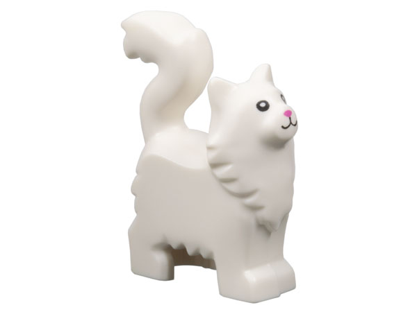 Lego White Cat Maine Coon Standing