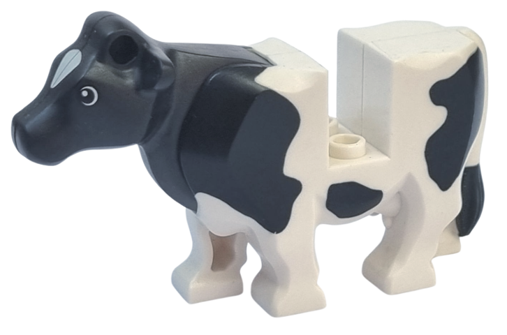 Lego White Cow Body with Black Spots Pattern