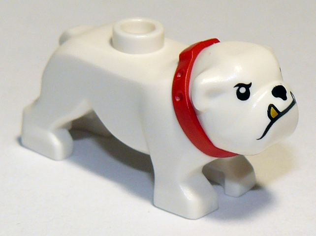 Lego White Dog Bulldog
