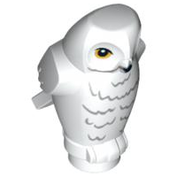 Lego White Owl Angular Features with Black Beak (Nový)
