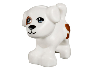 Lego White Dog Mini Doll Style Puppy Standing