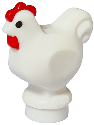 Lego White Chicken Narrow Base (Nový)