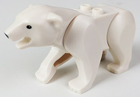 Lego White Bear with 2 Studs on Back
