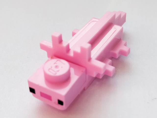 Lego Bright Pink Minecraft Axolotl with Magenta Nose