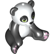 Lego Black Panda Mini Doll Style Sitting