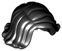 Lego Black Hair Female Short Swept Sideways