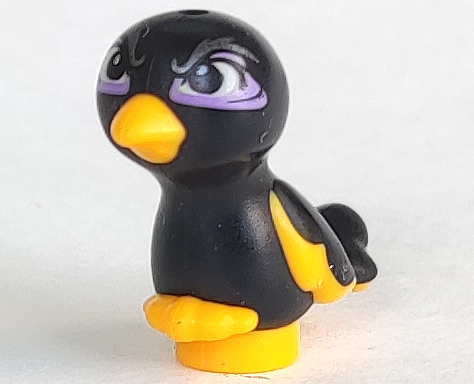 Lego Black Bird Mini Doll Style Feet Joined