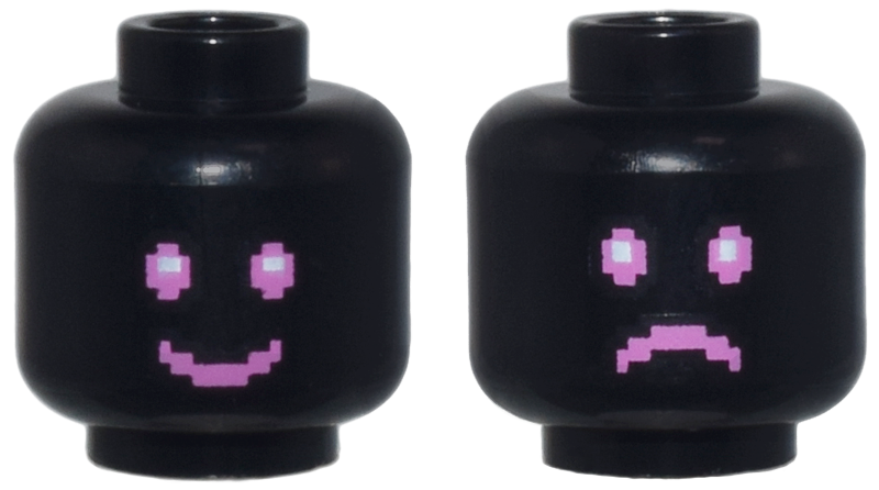 Lego Black Head Dual Sided Dark Pink