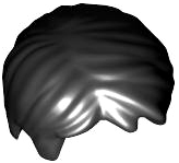 Lego Black Hair Short Tousled with Side Part