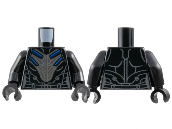 Lego Black Torso Female Armor Silver Breastplate