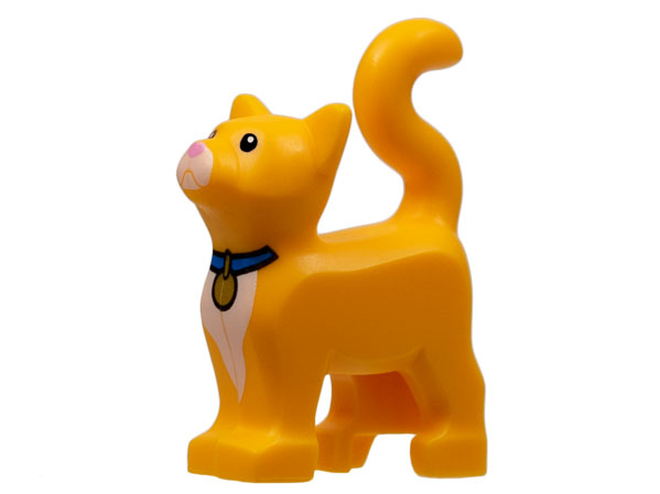 Lego Bright Light Orange Cat Standing with Black Eyes (Nový)