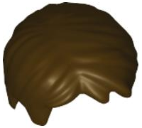 Lego Dark Brown Hair Short Tousled with Side Part
