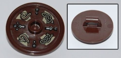 Lego Dark Brown Shield Circular / Round Rimmed Face