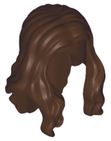 Lego Dark Brown Hair Long Wavy with Center Part