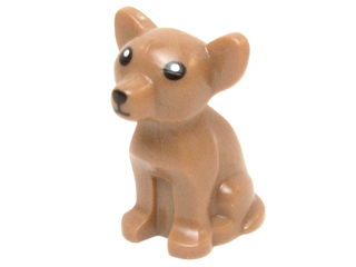Lego Medium Nougat Dog Chihuahua with Black Eyes Nose