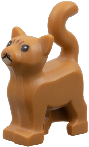 Lego Medium Nougat Cat Standing with Black Eyes