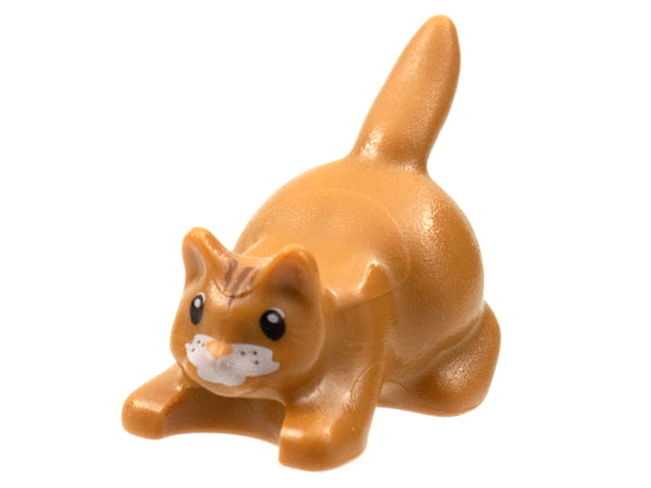 Lego Medium Nougat Cat Crouching with Black Eyes
