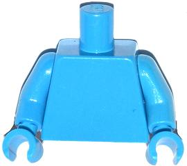 Lego Dark Azure Torso Plain / (Same Color) Arms / Hands (Nový)