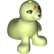 Lego Yellowish Green Seal Mini Doll Style Sitting