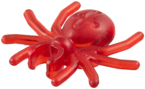 Lego Trans-Red Spider with Round Abdomen and Clip (Nový)