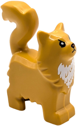 Lego Ochre Yellow Cat Persian Standing with Black Eyes (Nový)