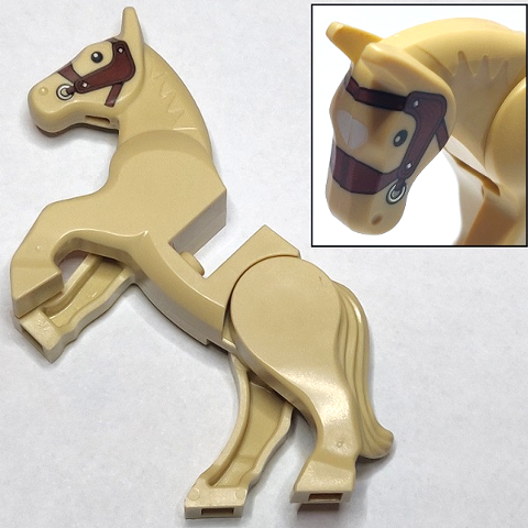 Lego Tan Horse Movable Legs with Black Eyes (Nový)