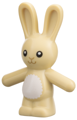 Lego Tan Bunny / Rabbit Standing with Black Eyes