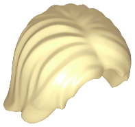Lego Tan Hair Mid-Length Tousled with Center Part