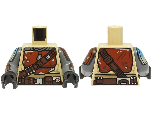Lego Tan Torso SW Mandalorian Armor Dark Orange