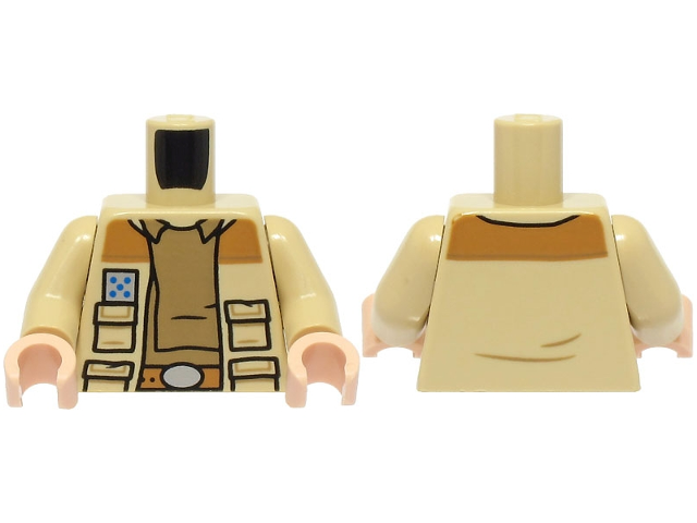 Lego Tan Torso SW Jacket Open with Pockets