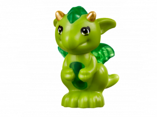 Lego Lime Dragon Elves Baby - opotřebovaný potisk
