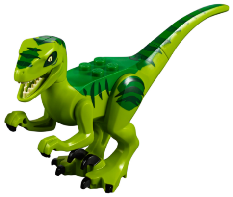 Lego Lime Dinosaur Raptor / Velociraptor with Green Back