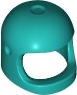 Lego Dark Turquoise Headgear Helmet Space / Town