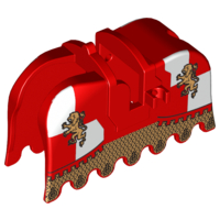 Lego Red Horse Barding Ruffled Edge - 1 ulomený klip